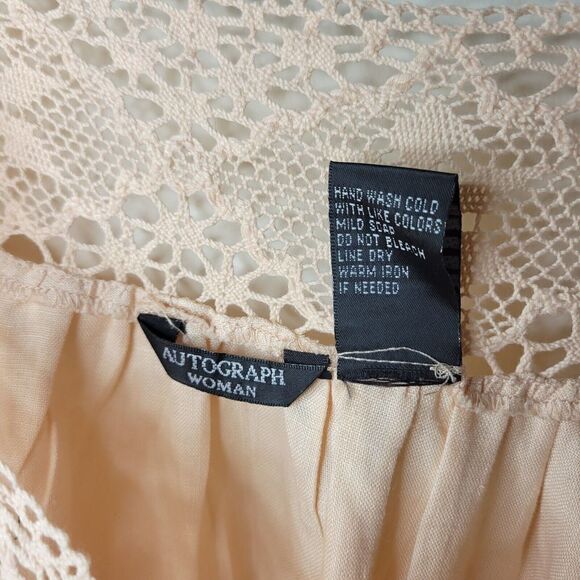 Autograph Women's Embroidered Yoke Square Neck 100% Linen Top Blouse Size XL - Picture 5 of 7